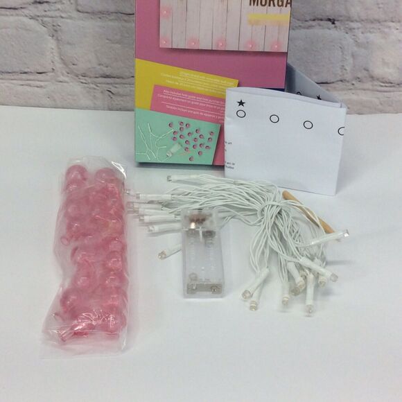 Poster Shop Pink 20 Light LED Strand w/Removable Bulb Caps Battery Powered Craft - Picture 5 of 7